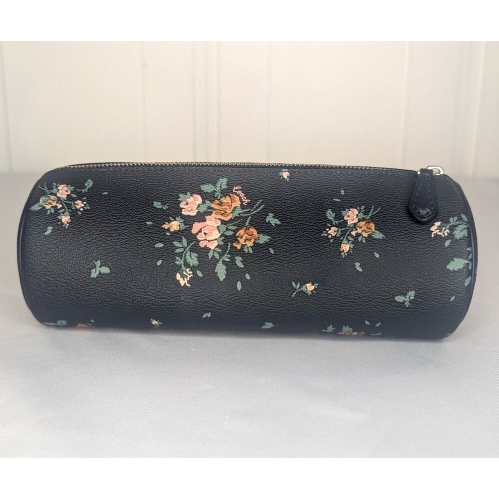 Rare Coach Black Rose Midnight Multi Bouquet Makeup Brush/Pencil Pouch NWT - Picture 4 of 6
